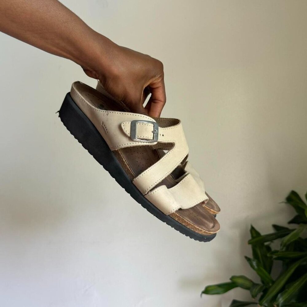 Vintage‎ Strappy top buckles Chunky sole wedge sandals